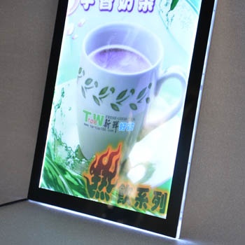 Magnetic absorb LED light box with slim aluminum frame and bright backlit poster display