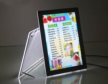 table crystal LED light box for retail ,hotel and restaurant display