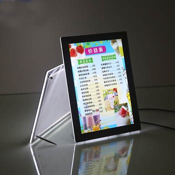 table crystal LED light box for retail ,hotel and restaurant display